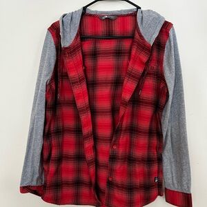 NORTH FACE hooded flannel shirt